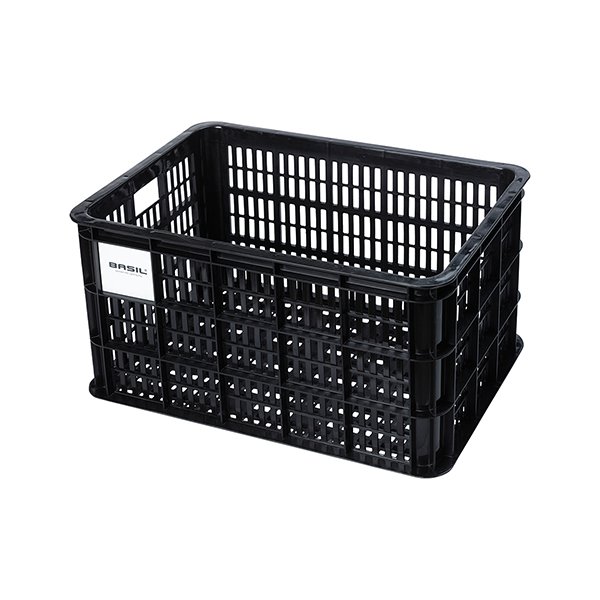 Basil fietskrat L black 40L recycled